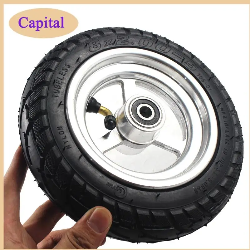 8x2.00-5 pneu sem câmara de ar roda 8x2.00-5 cubo de roda para kugoo s1 s2 s3 c3 mini pneu de bicicleta elétrica