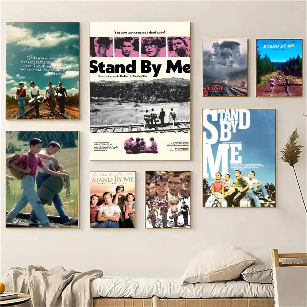 Stand by Me Classic Movie Poster Self-adhesive Advanced Aesthetic Printing Paper Wall Art for Living Room Home Decor