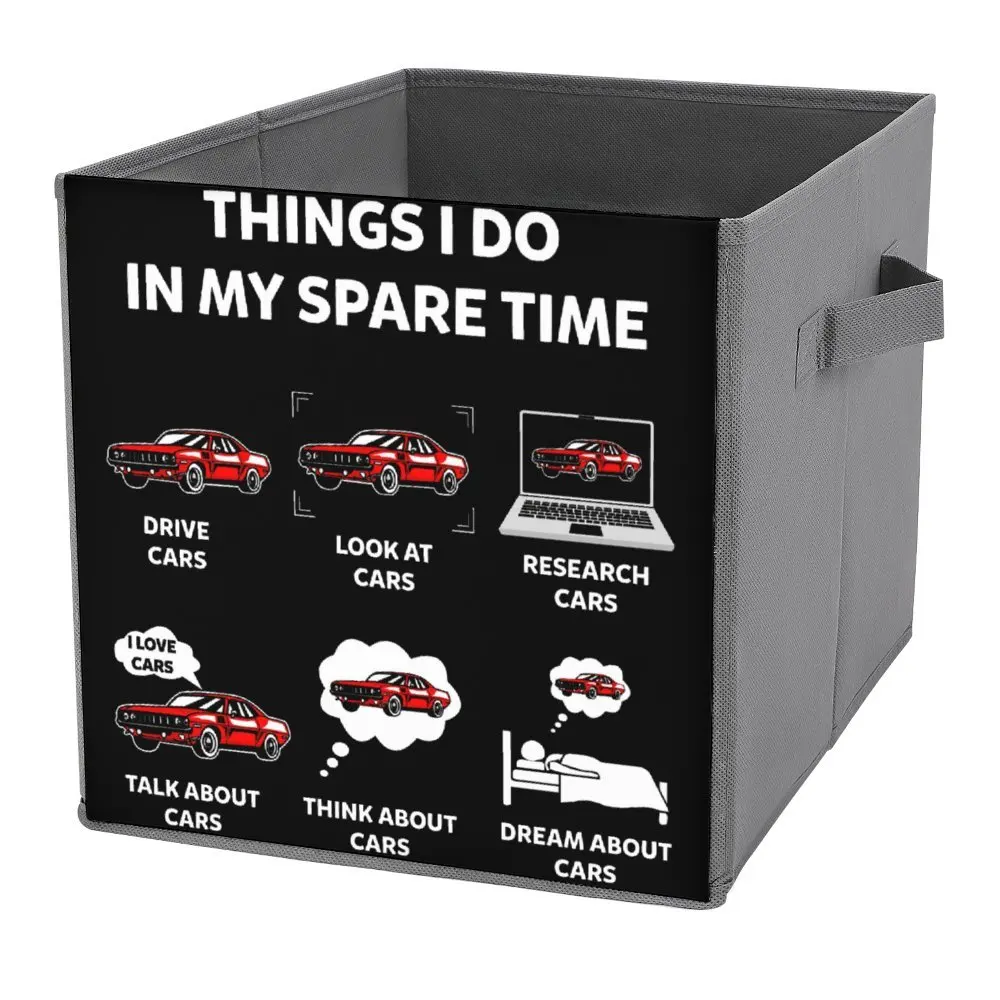 Things I Do In My Spare Time Funny Cars Storage Bins  Folding Storage Box Organizer Division Towels Super Soft Can Be Folded Gra