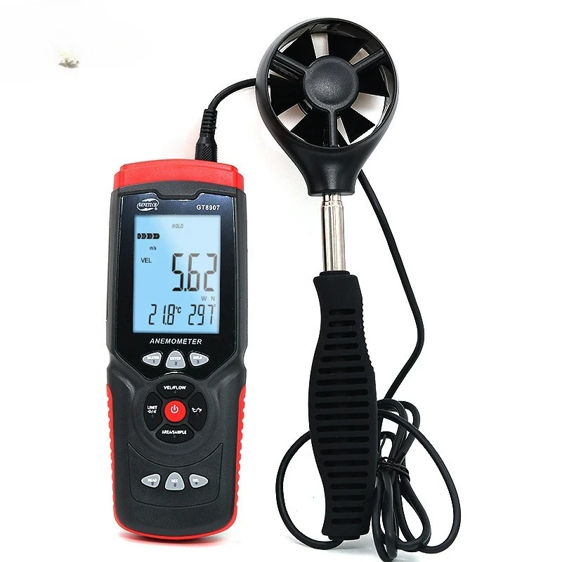 

GT8907 High Precision Digital Anemometer, Air Volume Tester, Wind Temperature and Direction Wind Grade Tester