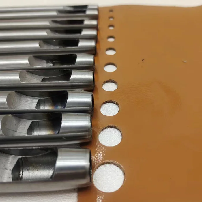 6Pcs/Set Leather Hole Punching Tools Hollow Round Hole Puncher Clothing Sewing Leathercraft Accessories Drilling Puncher Kit