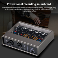 Audio Interface Professional Recording XLR Audio Interface DSP Reverb 48V Phantom Power Sound Card 16bit/48kHz Resolution Plug