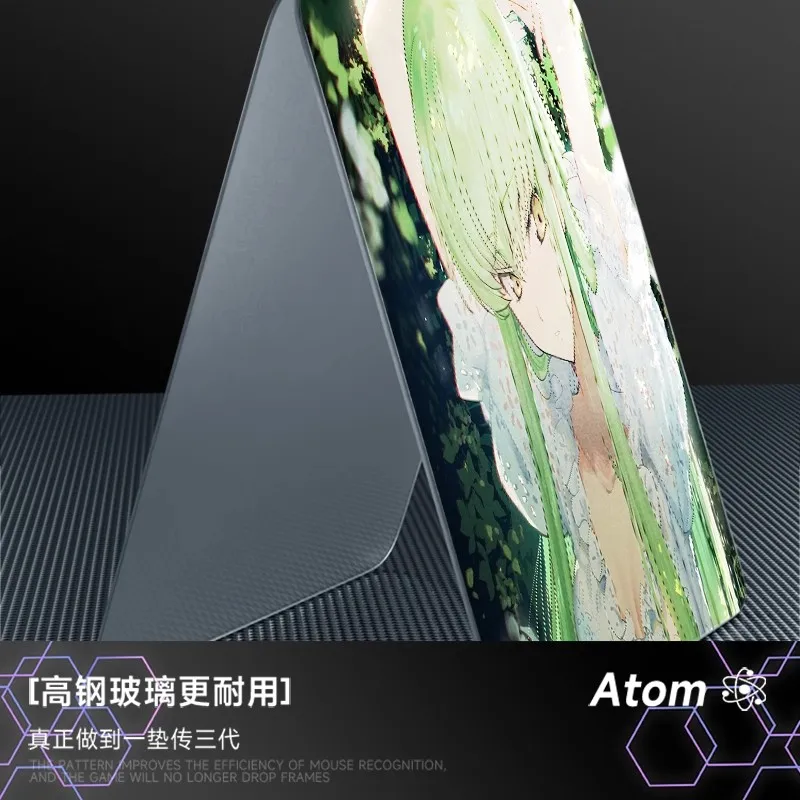 Glass Mouse Pad Anime Tempered PV Smooth FPS Esports Desk Mat DIY Customized Pattern Mousepads Gaming Keyboard Accessories Gift