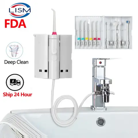 LISM 수도꼭지 구강 세정기 교체 노즐 가족 치과 물 Flosser 제트 치아 스파 화이트닝 클리너 전원 수압