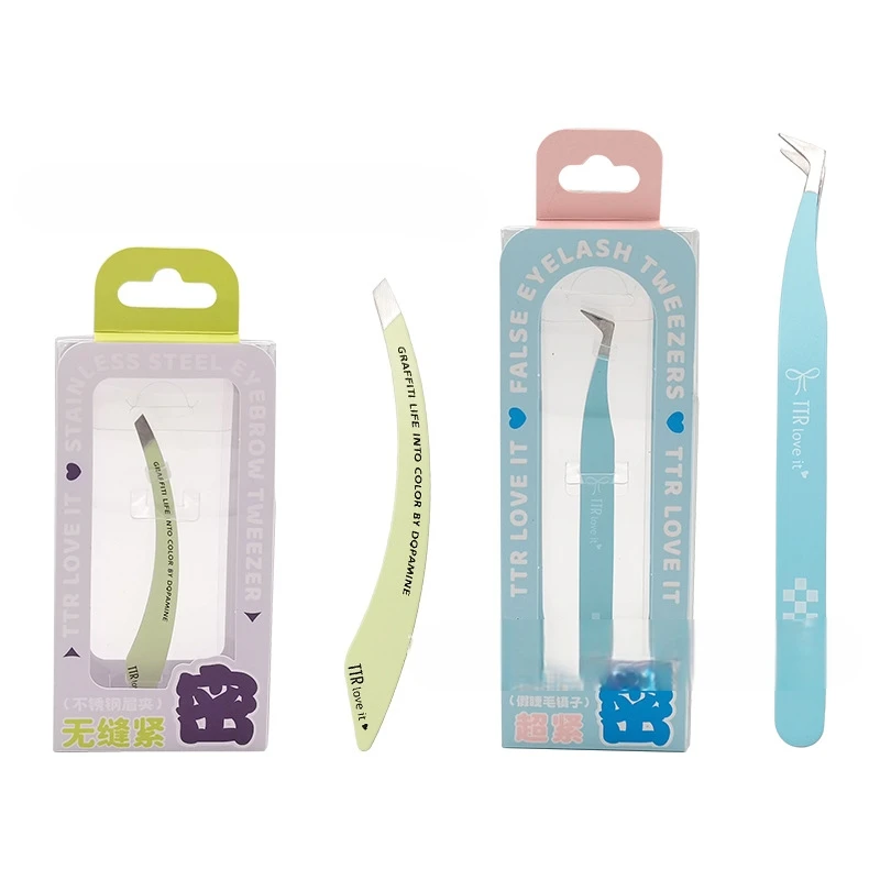 Pinça de extensão de cílios premium, ferramenta de beleza de aço inoxidável para colocação precisa de cílios postiços e modelagem de sobrancelha 128chrs