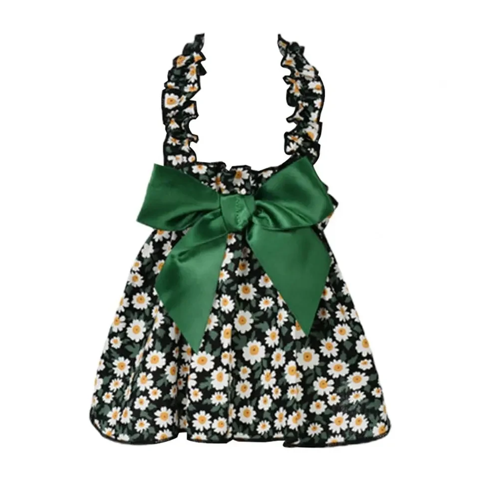 Modisches Katzen- und Hundekleid, ärmellos, mit Blumenmuster, schmal geschnitten, Katzen-Prinzessinnenkleid, Hundekleid, Sommerkleidung, Welpenrock, Chihuahua, Bichon – Detail 8