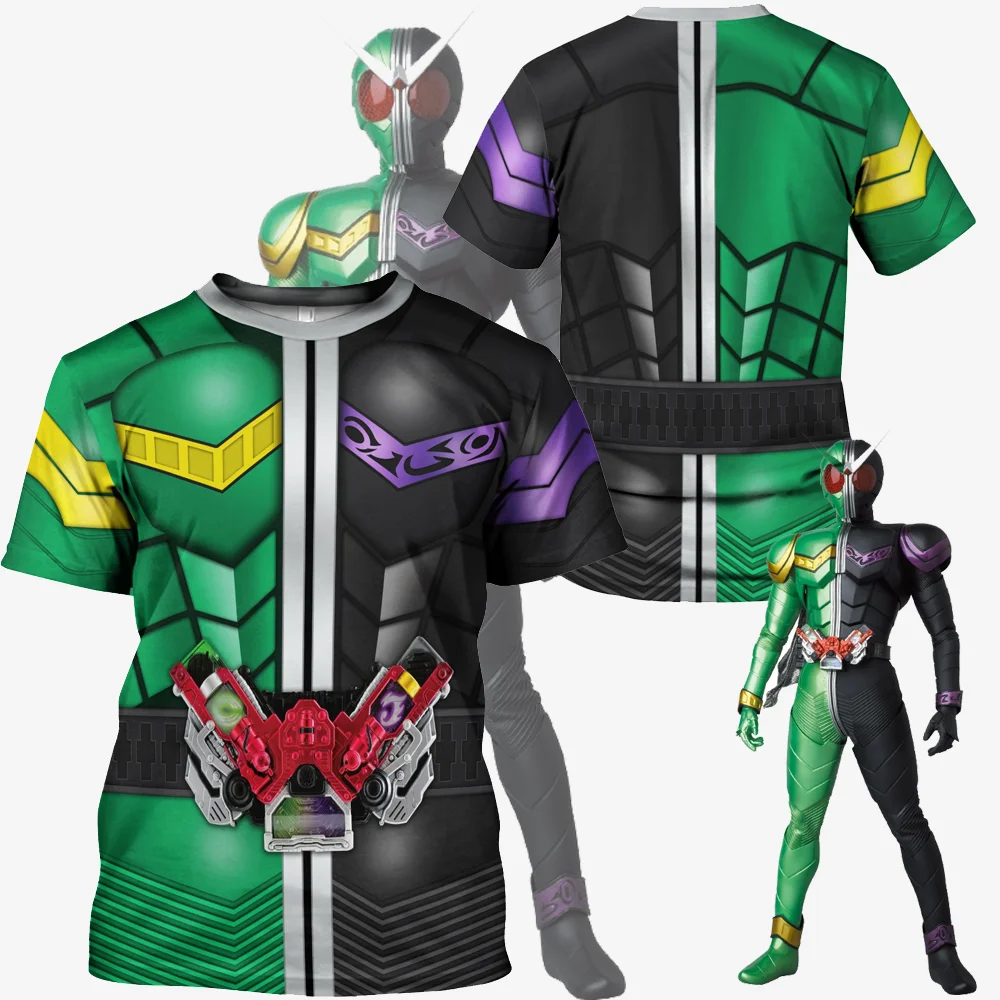 

Kamen Rider W CycloneJoker T-shirts Japanese Tokusatsu Cosplay 3D Print Kids Men/Women Harajuku Short Sleeve Y2k Top Clothing