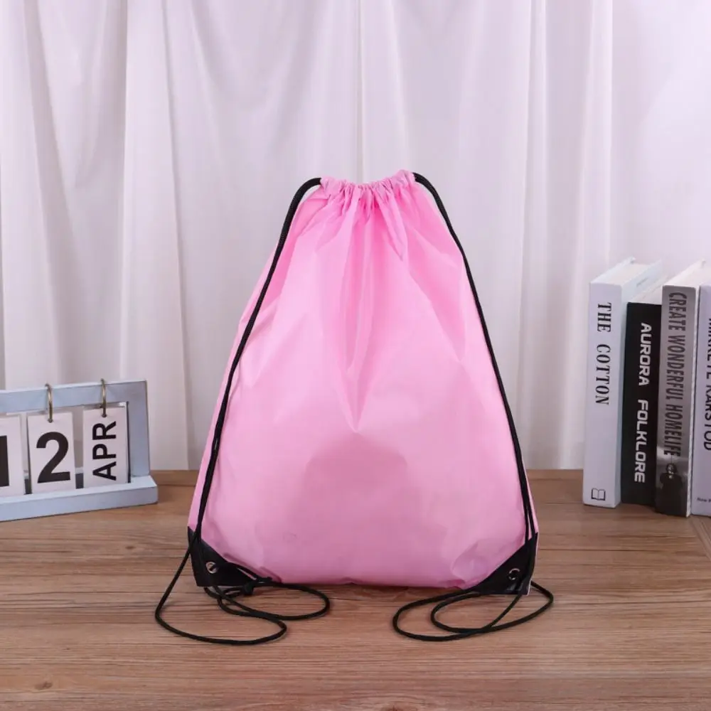 

Nylon Drawstring Backpack Solid Color Shoulder Bag Shopping Bag Folding Storage Bag Beach Use Bag Gym Sports Backpack Men