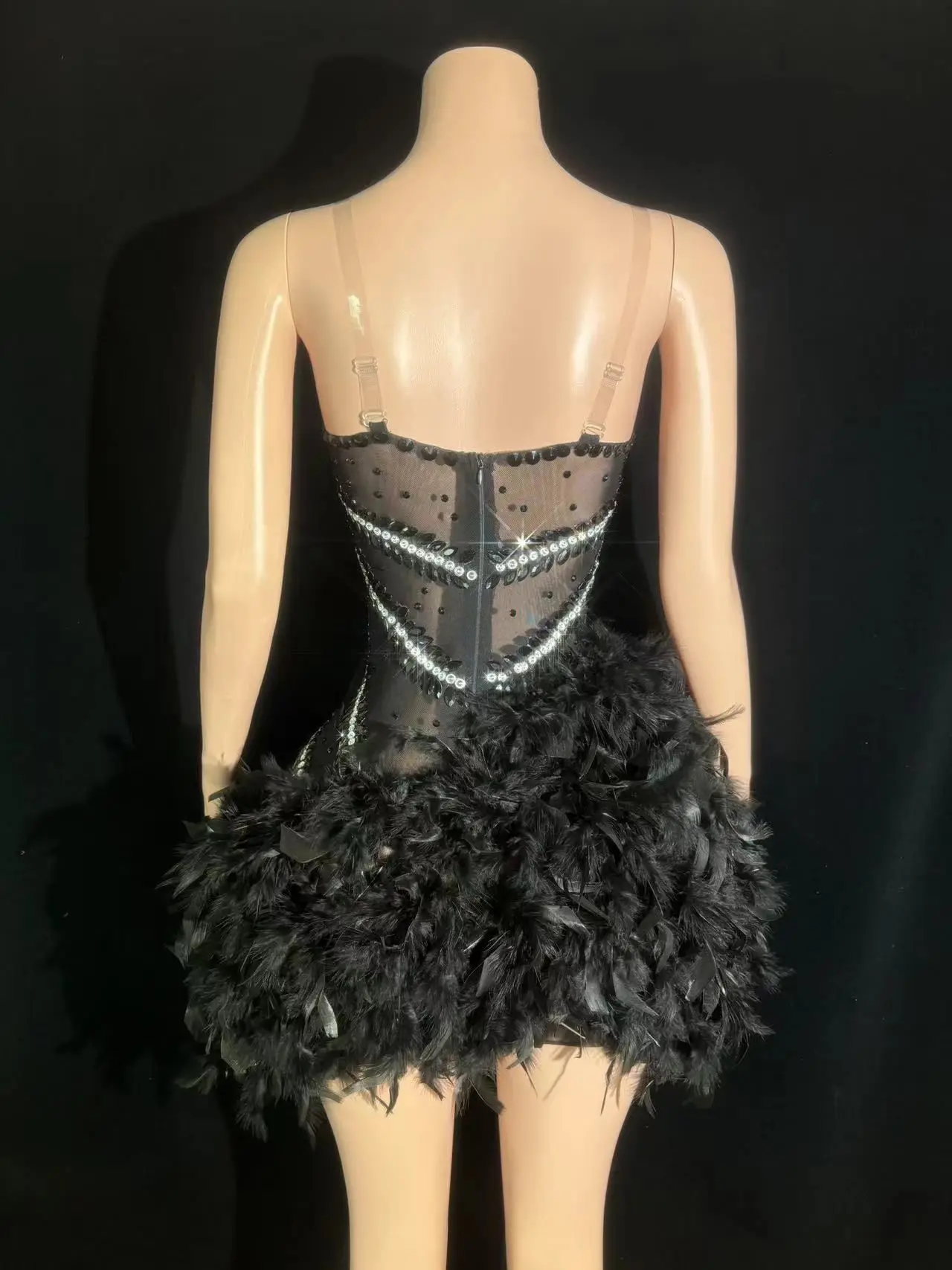 Vestido de fiesta largo de sirena sin tirantes, traje elegante de noche con cordones, color negro, 2024