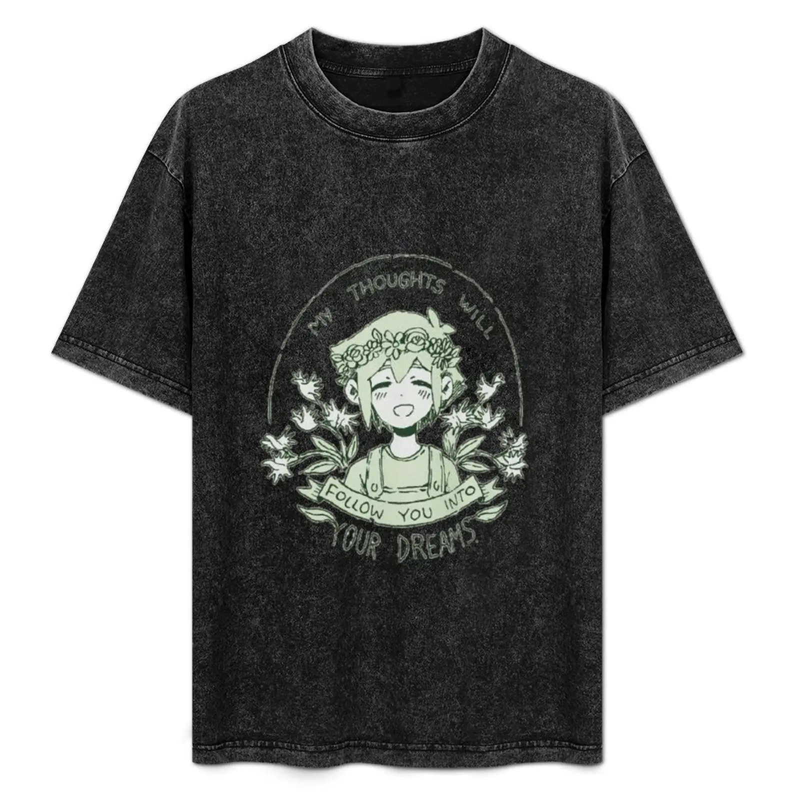 

omori my thoughts will follow you into your dreams basil T-Shirt Modern Style Print T-Shirt