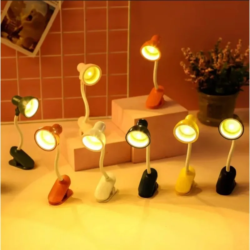 Mini lampada da libro con clip lampada da tavolo a LED pieghevole notte casa camera computer luci notturne occhio libro da viaggio luce elettrodomestico  