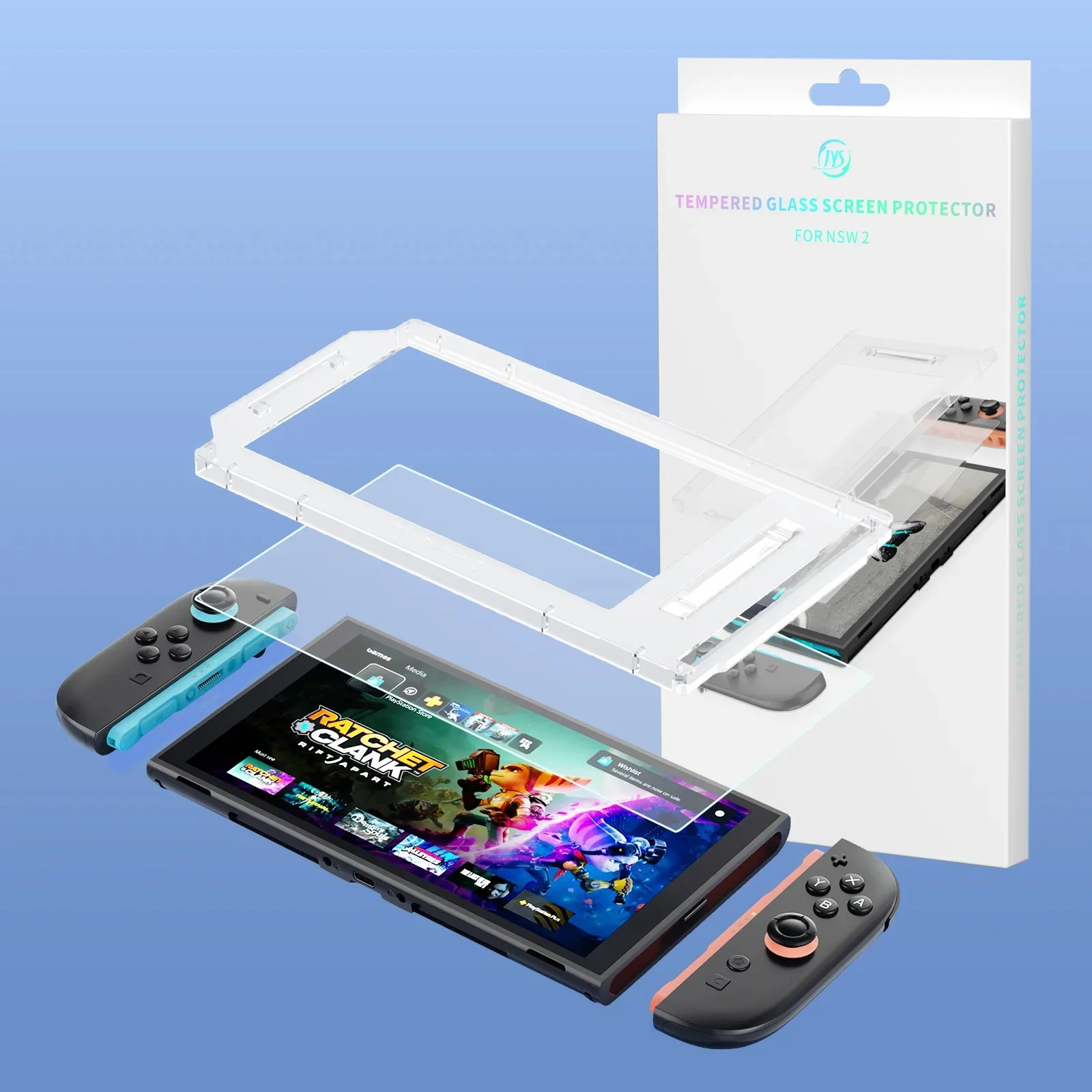 Auto-Alignment OneTouch for Nintendo Switch 2 Tempered Glass Bubble Free AntiScratch Sensitive for Nintendo Switch 2 Accessories