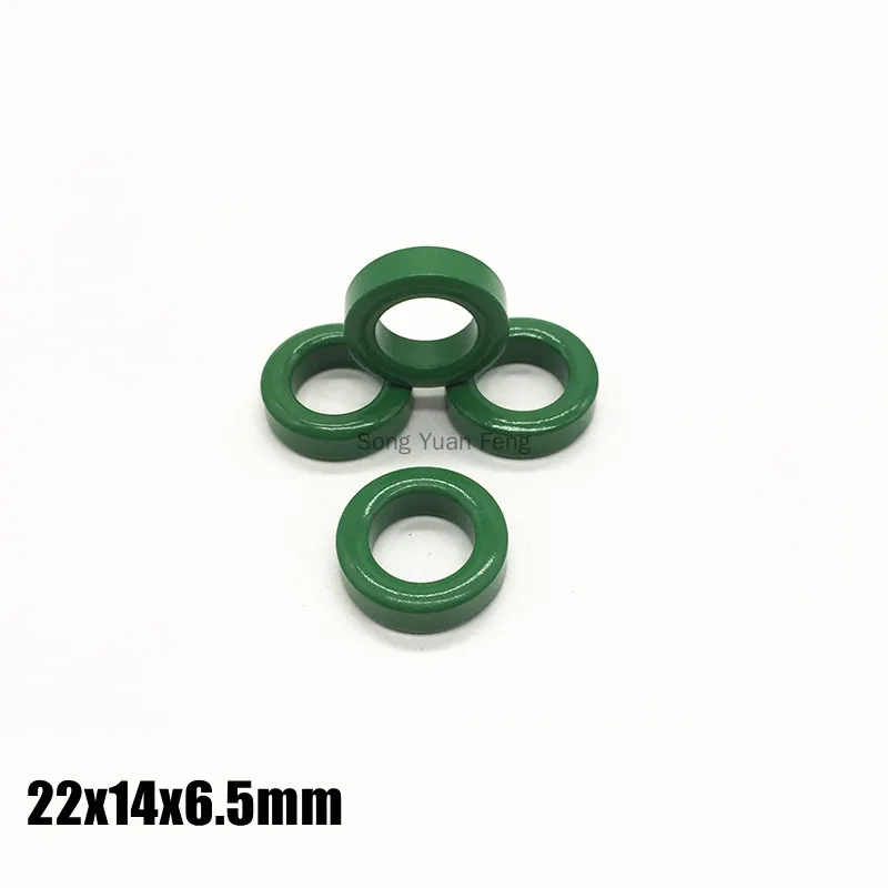 5PC Mn-Zn High Conductivity Green Ferrite Core Ring 22*14*6.5mm Anti-Parasitic Toroide Toroidal Bead Coil Ferrous Suppression