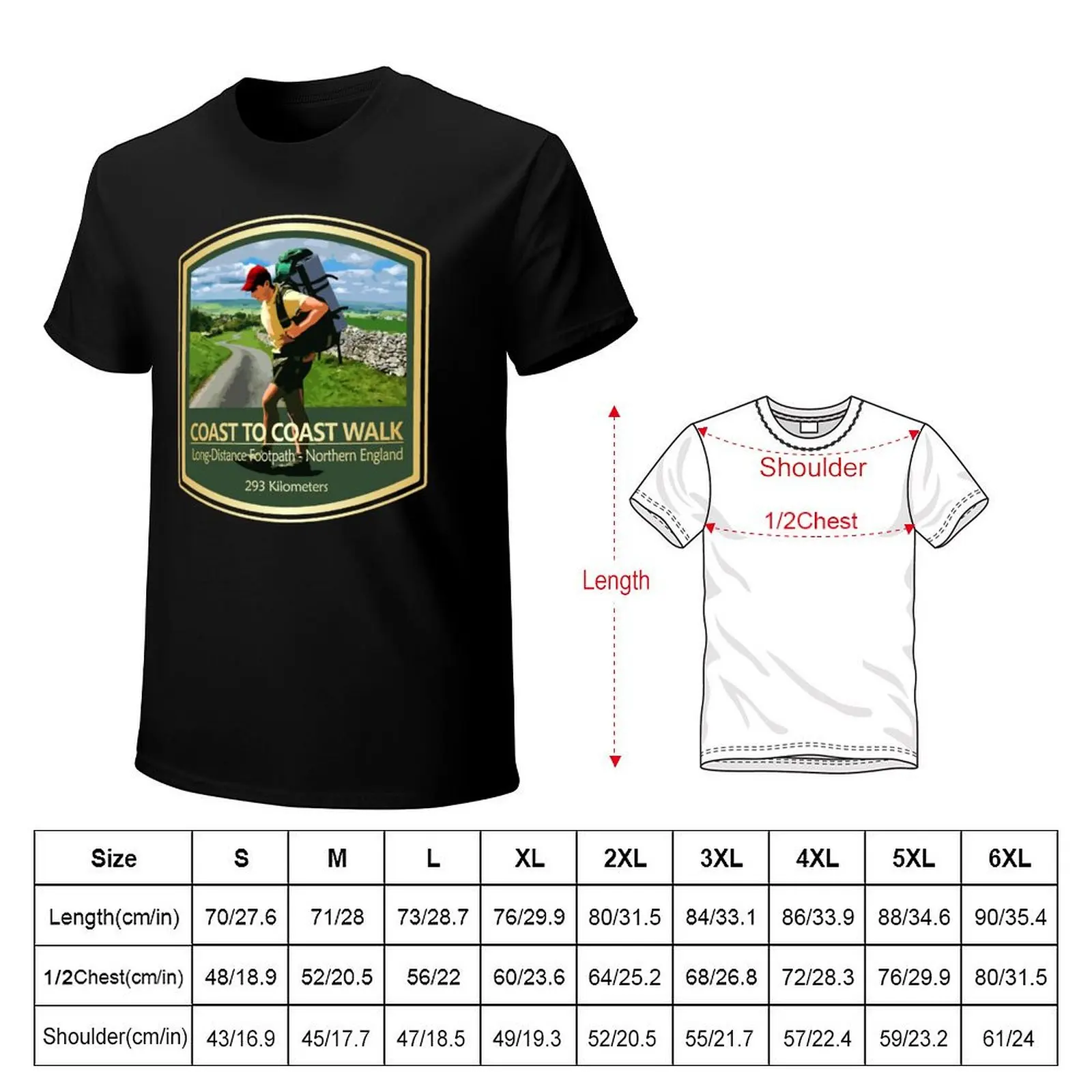 Coast to Coast Walk (PF) T-Shirt Basic Solid Color Short Sleeve Cotton Top