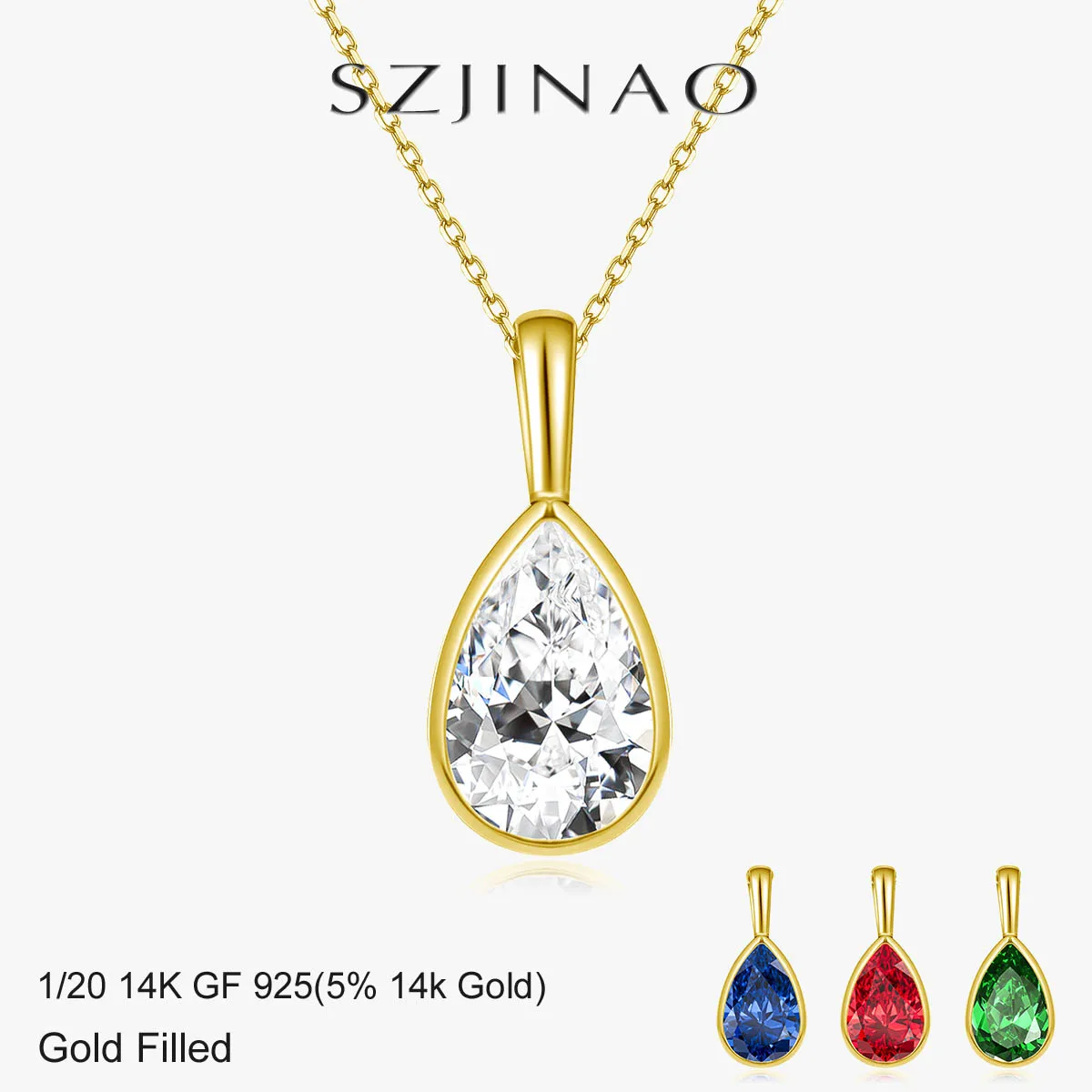 

Кулон-подвеска с муассанитом 1/6 карата, грушевидной огранки, в оправе, из позолоченного золота Au585 (14K), в форме капли, для женщин, премиум-класса, прочный, 14K GF