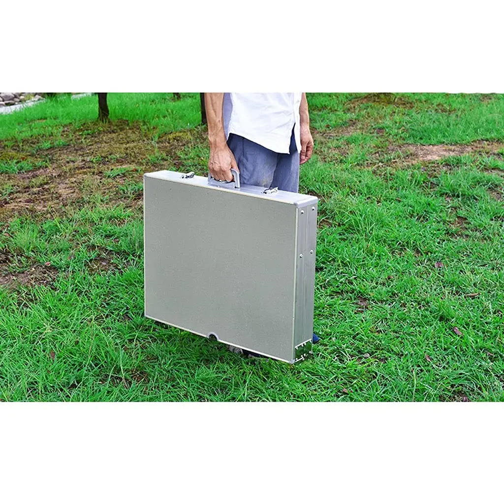 في الهواء الطلق طاولة قابلة للطي سبائك الألومنيوم متعددة الوظائف السرير طاولة الكمبيوتر المحمولة طاولة قابلة للتعديل مع 4 كراسي نزهة التخييم