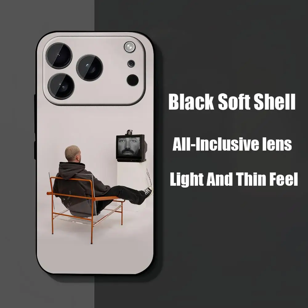 حافظة هاتف O-Omer A-Adam لهاتف آيفون 17 Air 16 16e Plus Pro MAX15 14 13 12 11 xr 7 8 6 se XSmax حافظة سوداء ناعمة