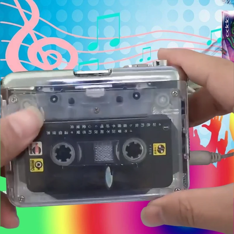 Cassette Player Portable Tape Recorder To Mp3 Full Transparent Shell USB /Type-C Port Cassette To MP3 Format Tape Player