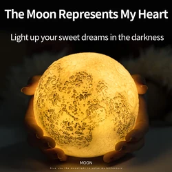 Colorful Life Moon Lamp Soft Lighting Bedside Night Light Bedroom Decoration Eye Protection Kids Adults Gift