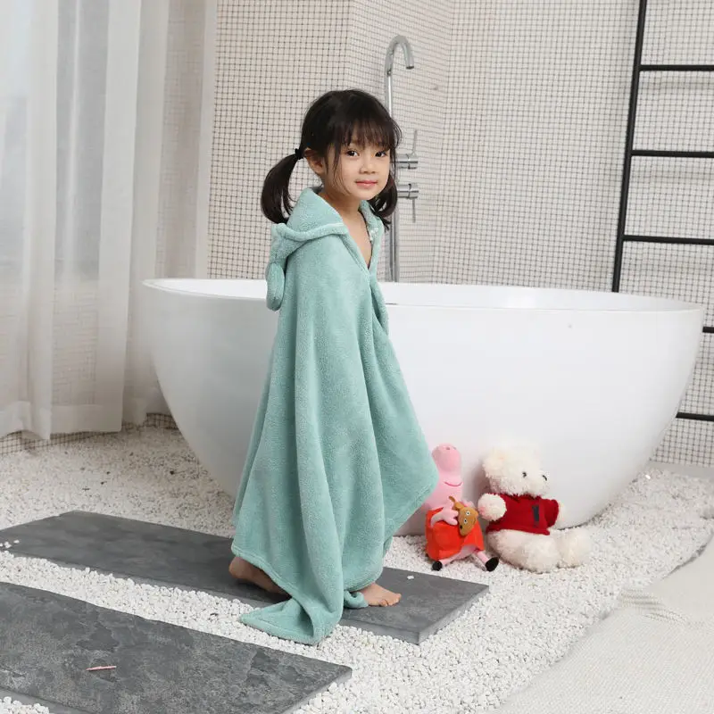 Children's Microfiber Hooded Bath Towel, Baby's Beach Towel, Newborn Cape, Soft Poncho, Kid's Bathing Stuff, Infant Washcloth