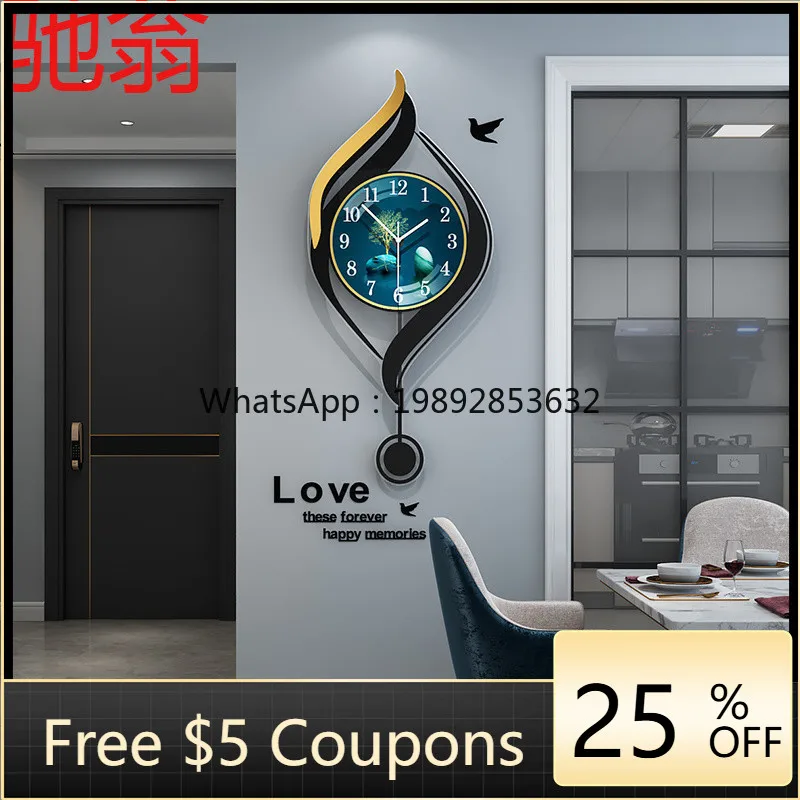 

LYY Living Room Decorative Wall Clock Bedroom Study Wall Hanging Light Luxury Creative Home Art Clock Simple Fashion Restaurant