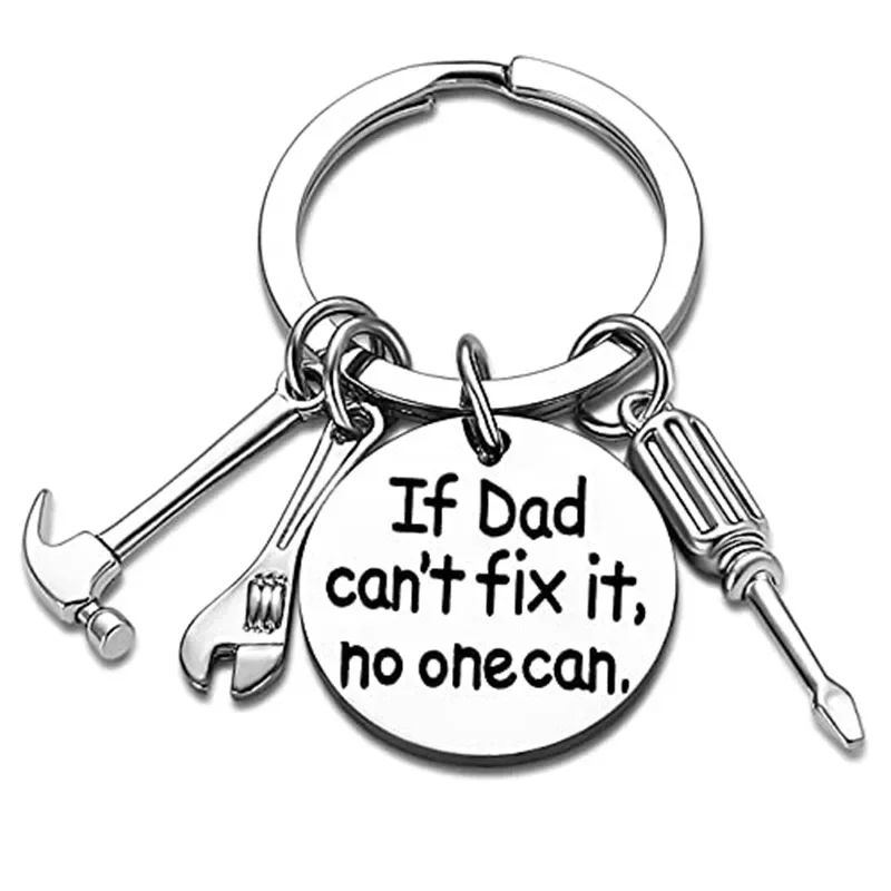 Father‘s Day Gift Steel Keychain With Warm Text Drive Safe Car Key Chain Motorcycle Key Chain for Dad Husband Son