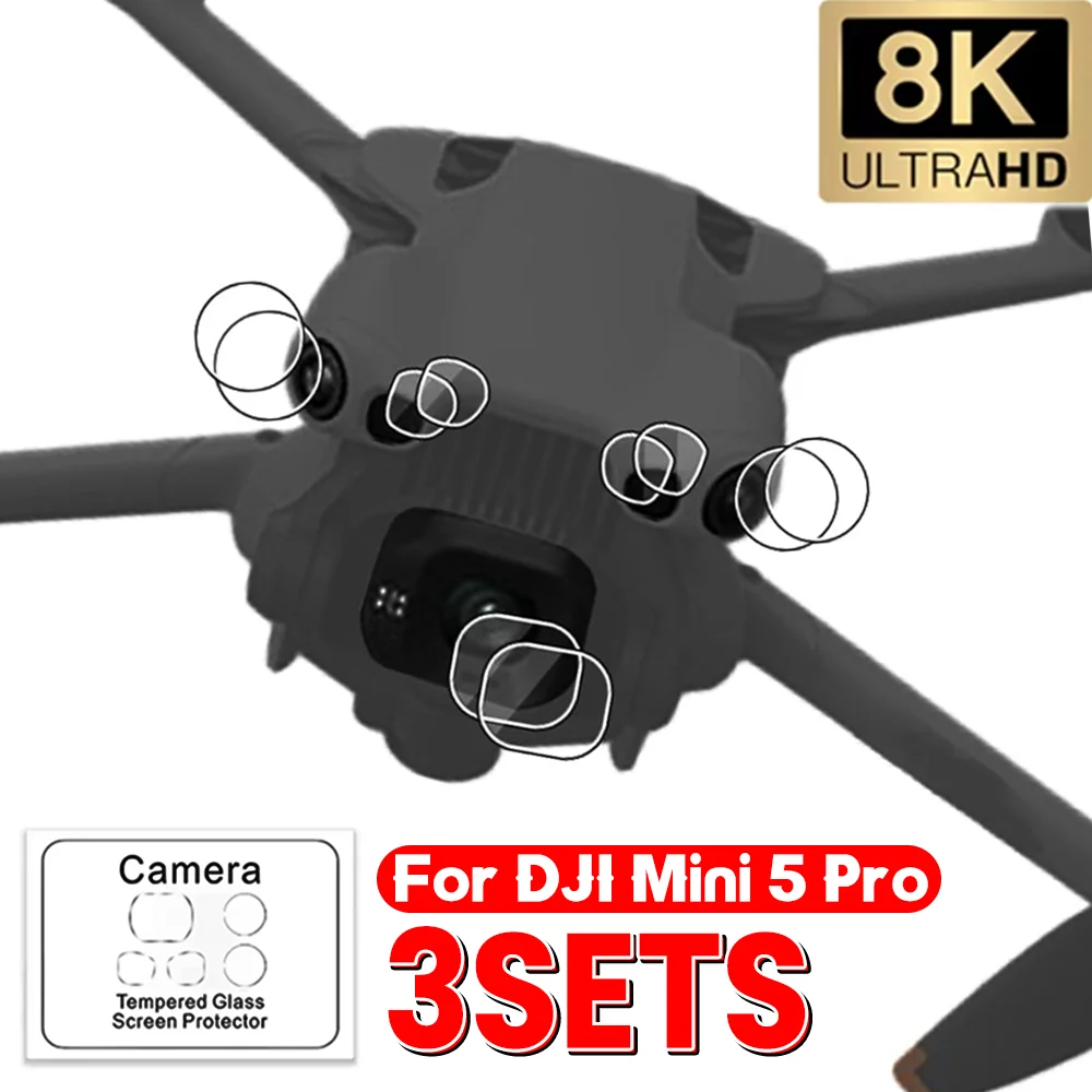 3/1sets for DJI Mini 5 Pro Drone Camera HD Tempered Glass Anti-Scratch Protective Film for DJI Mini5 Pro Drone Lens Protectors