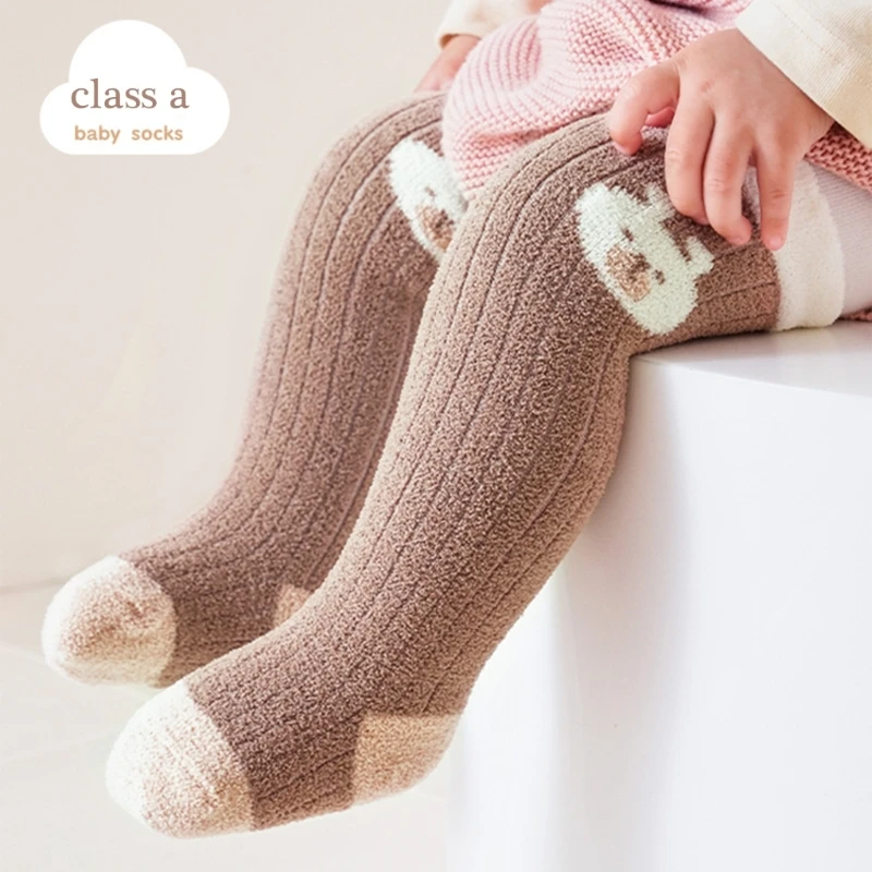 3 Pairs/Lot Baby Knee Socks Autumn Winter Thick Newborn Socks Coral Infants Tube Socks Children Socks For Boys Girls