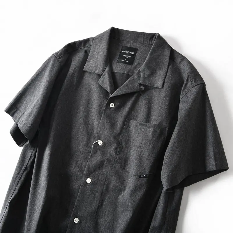 Amekaji Elastic Breathable Loose-Fit Casual High Quality Cuban Collar Short-Sleeve Shirt for Men - American Retro Summer Shirt