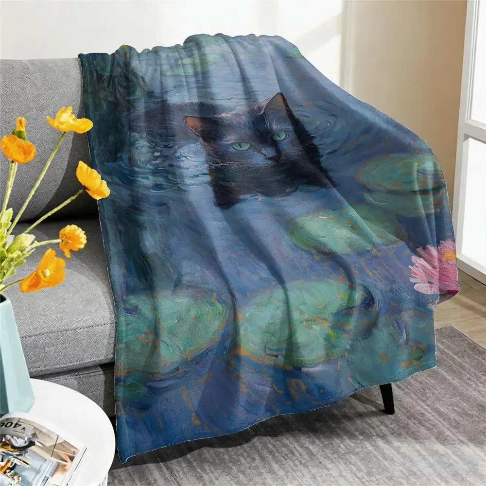 Tiger Frog Cat Animal Throw Blanket Soft Flannel Throw Lightweight Summer Home Nap for Office Travel Sofa Bed