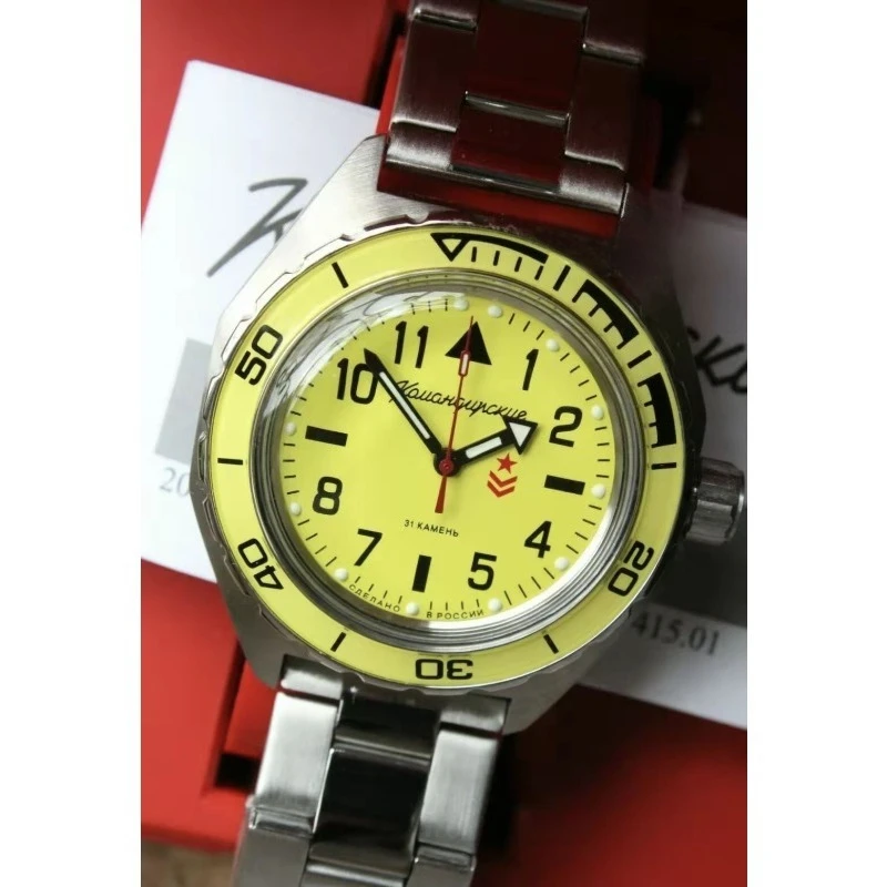 ساعة عسكرية سلسلة القائد الجديدة ساعة ميكانيكية أوتوماتيكية للرجال 200 متر مقاومة للماء للغوص مضيئة