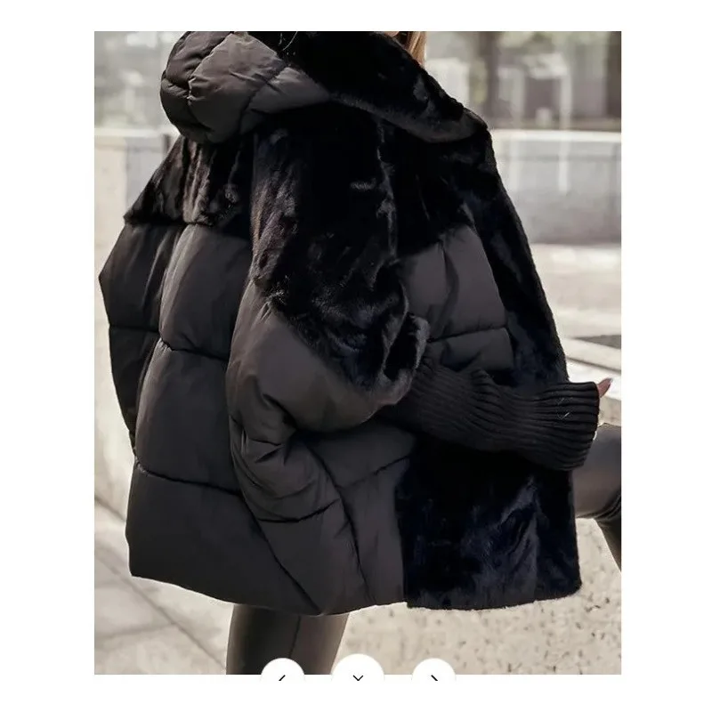 Elegante Jacke für Damen, Streetwear, 2025, Herbst und Winter, neue Mode, lässig, Reißverschluss, lose Jacke, Kapuze, Langarm, Mäntel