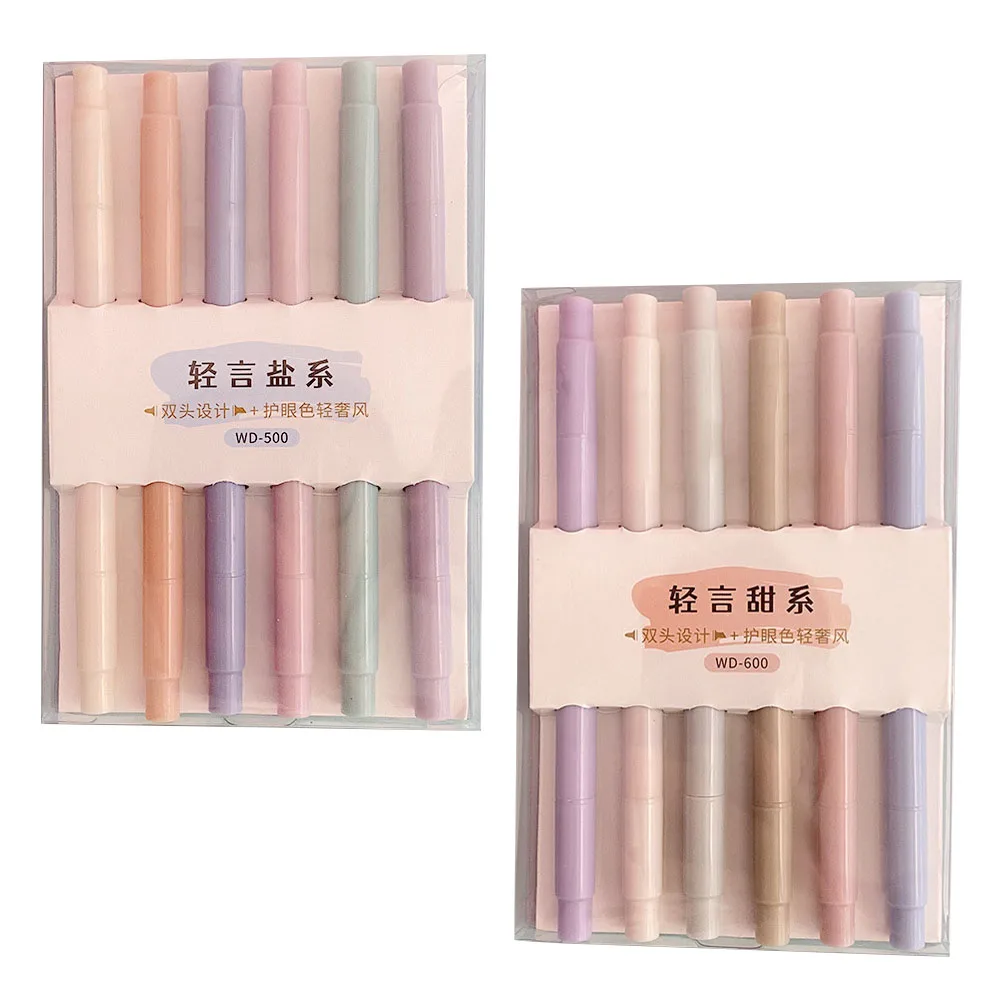 

12pcs Fluorescent Highlighter Pens Household Art Markers Professional Book Markers Portable Multi-Function Noting Pens For