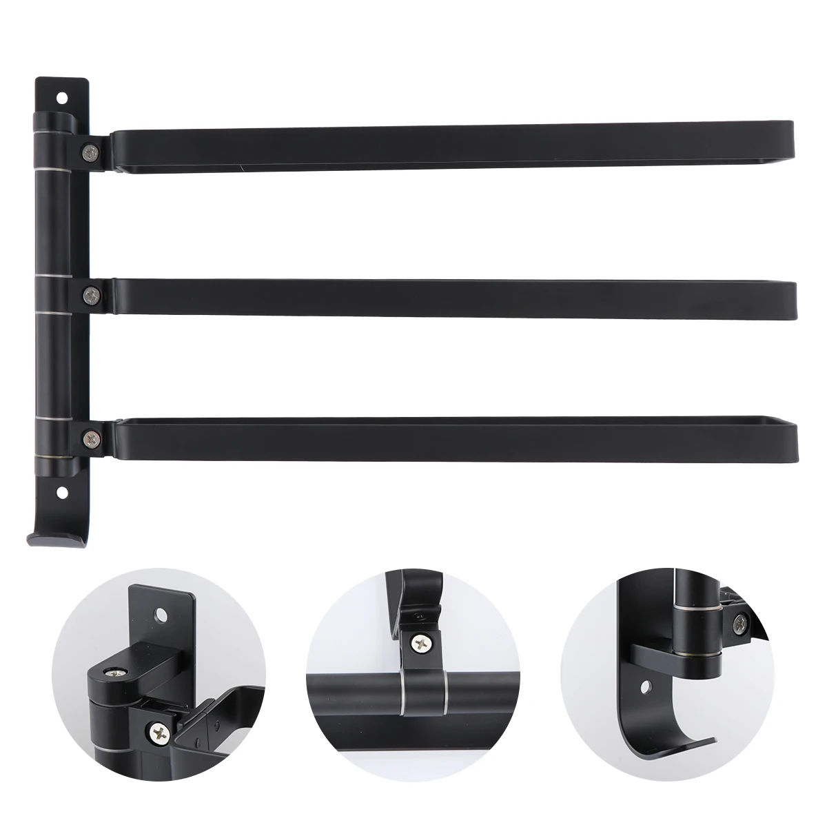 

Rotatable Towel Rack Aluminum Alloy Wall Hanging Bathroom Storage Rack Punch-Free Space Saver Towel Bar Holder Hygienic Design