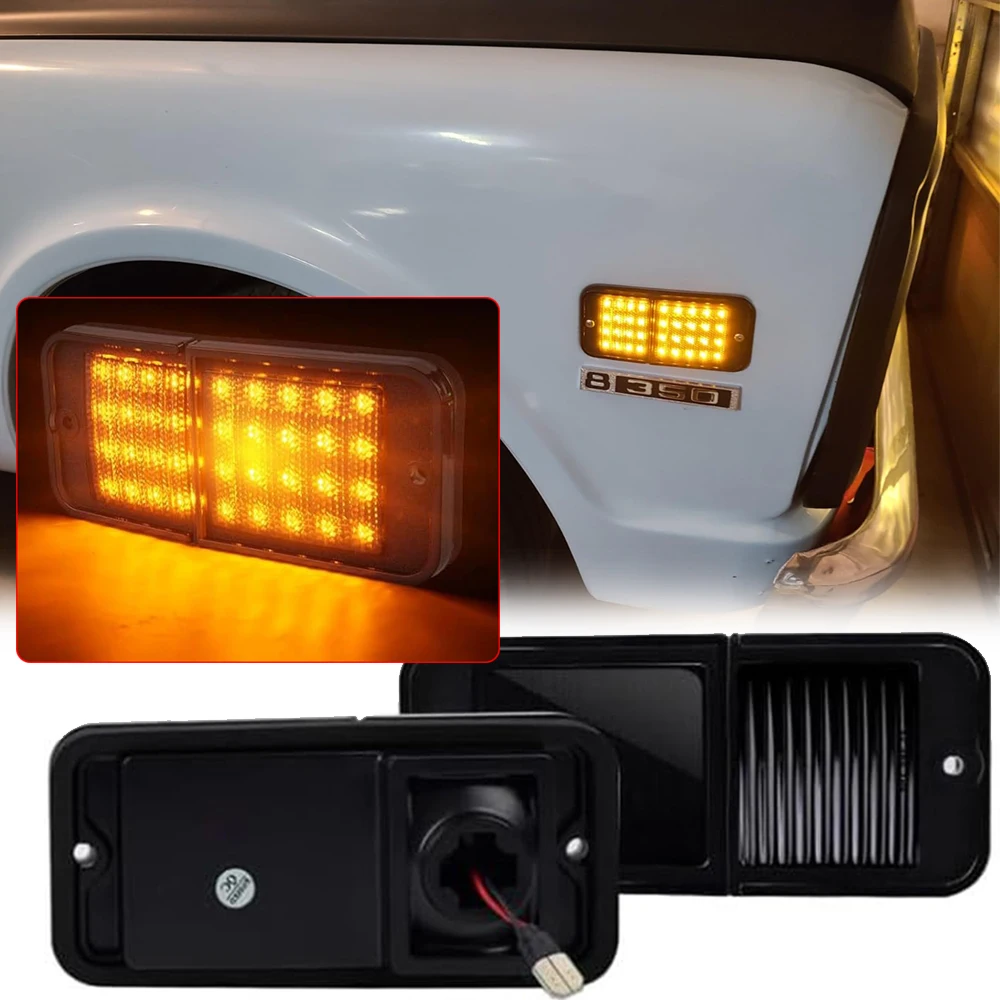 2pcs LED Front Fender Side Marker Turn Signal Light for GMC Jimmy Suburban C15 C1500 C25 C2500 Chevrolet K5 Blazer Suburban