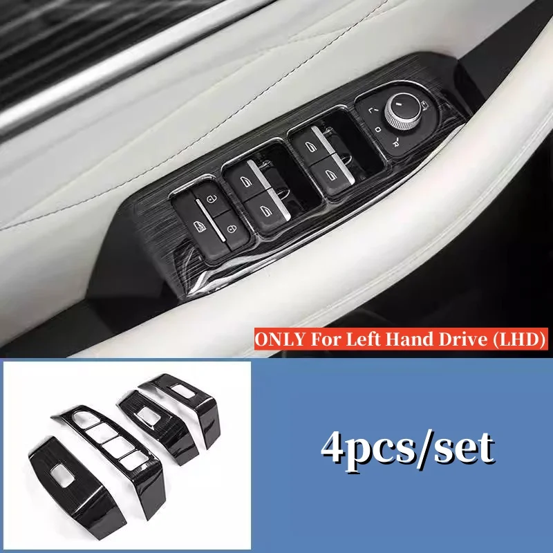 Per Geely Monjaro Xingyue L 2022 2023 modanature interne in acciaio inossidabile nero porta auto finestra alzacristalli interruttore di controllo