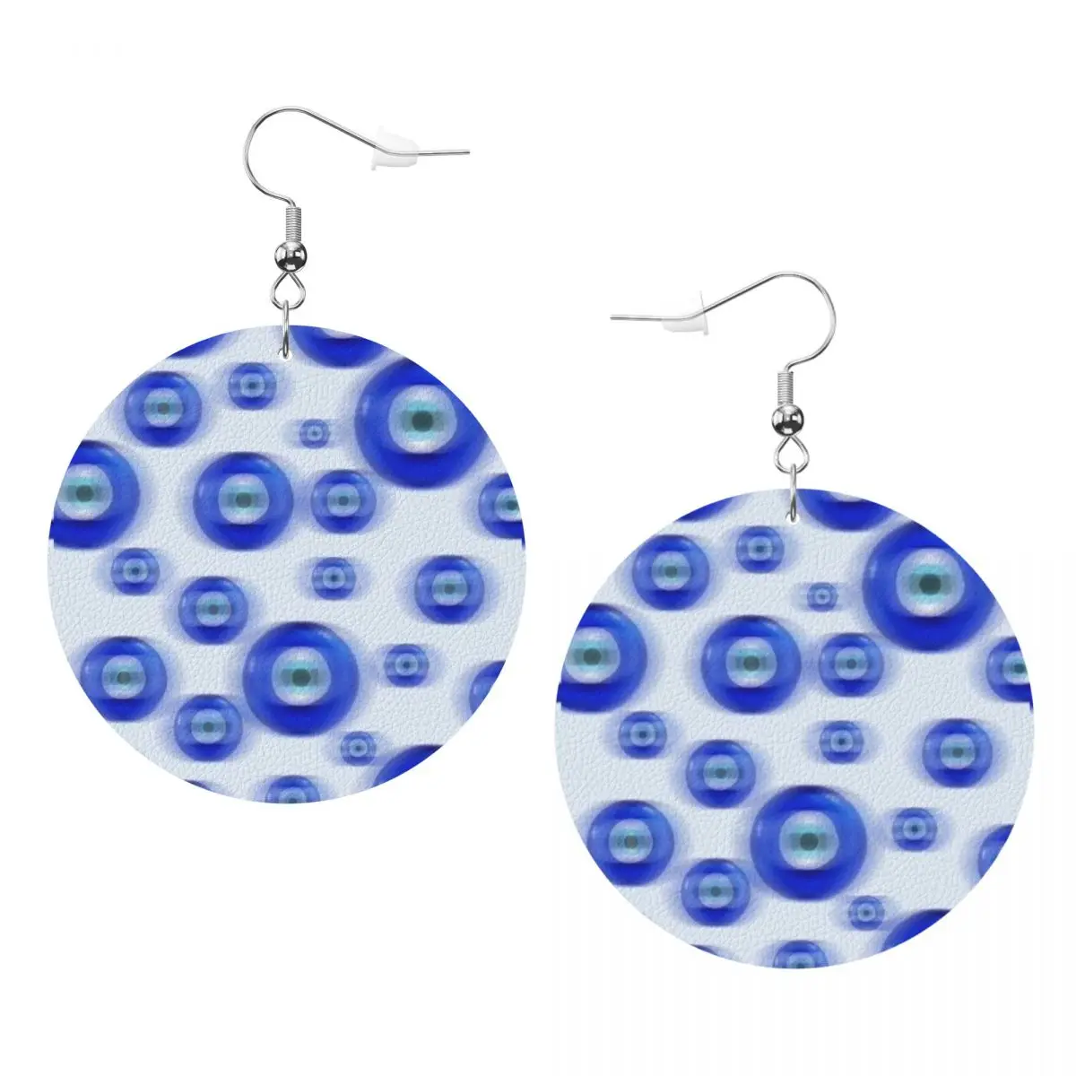 Custom Drop Dangle Earrings Magic Eyes Charm Leather Teardrop Earrings Lucky Charm Amulet PVC Leather for Gifts Dainty Jewelry