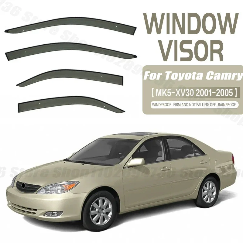 Window Visors For Toyota Camry MK5-XV30 2001-2005 Side Window Rain Guard Wind Deflector Weathershield Vent Visor for Car Windows