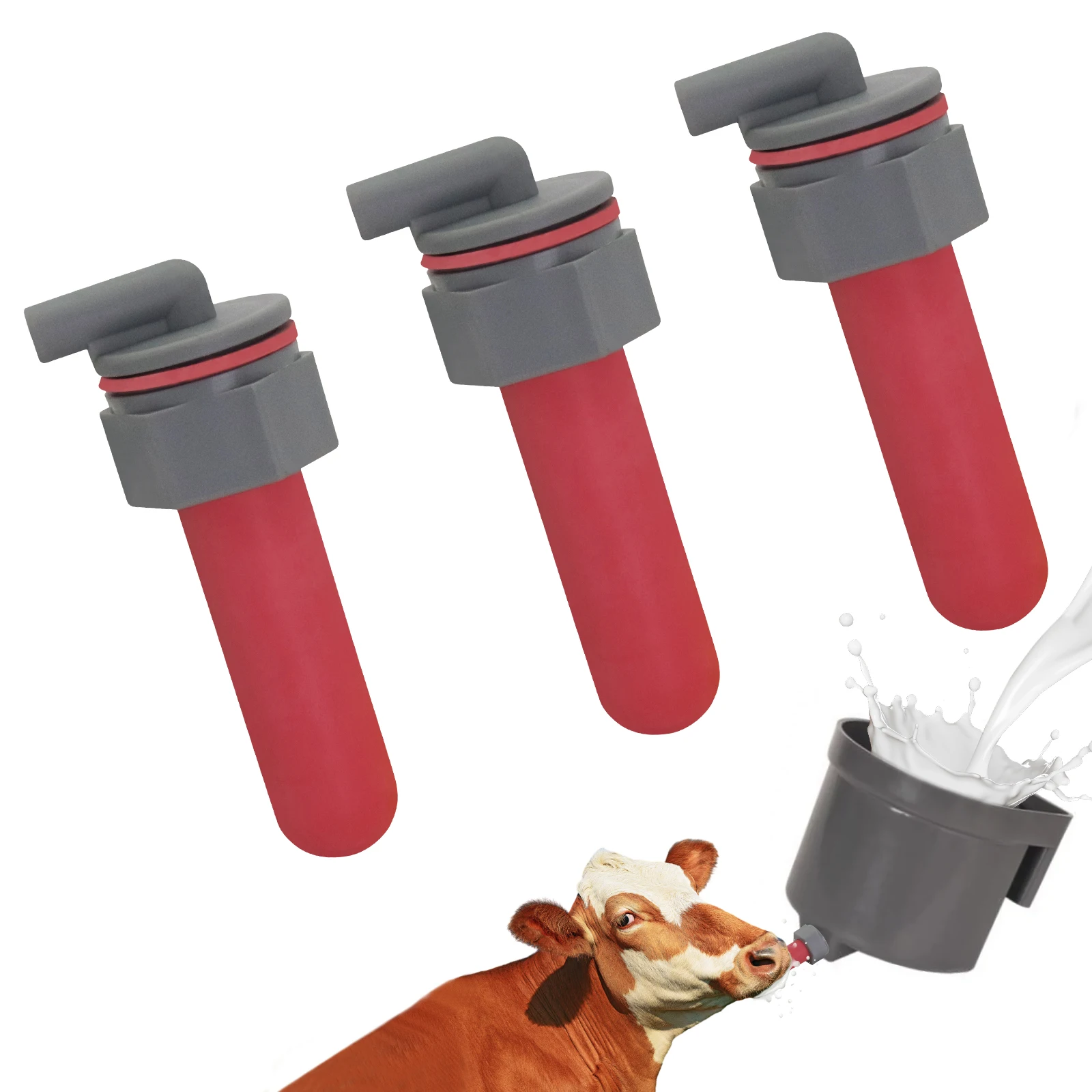 1Set Rubber Pacifier Milk Drink Calf Feeder Pacifier Calf Nursing Bucket Nipple Soft Rubber Teats for Cattle Livestock Supplies