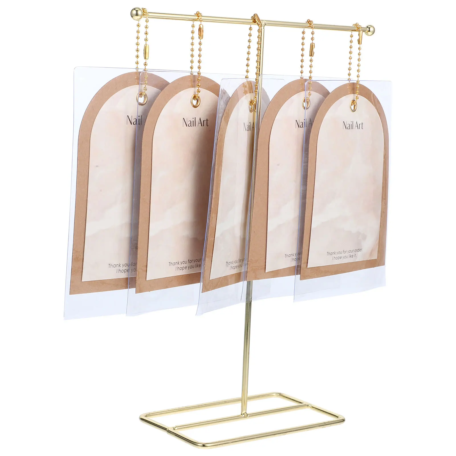 

1 set 1 Set Card For Fake T-Shaped Stand Vintage Style Press On Nail Rack Salon Nail Art Display Tool Jewelry Packaging Display