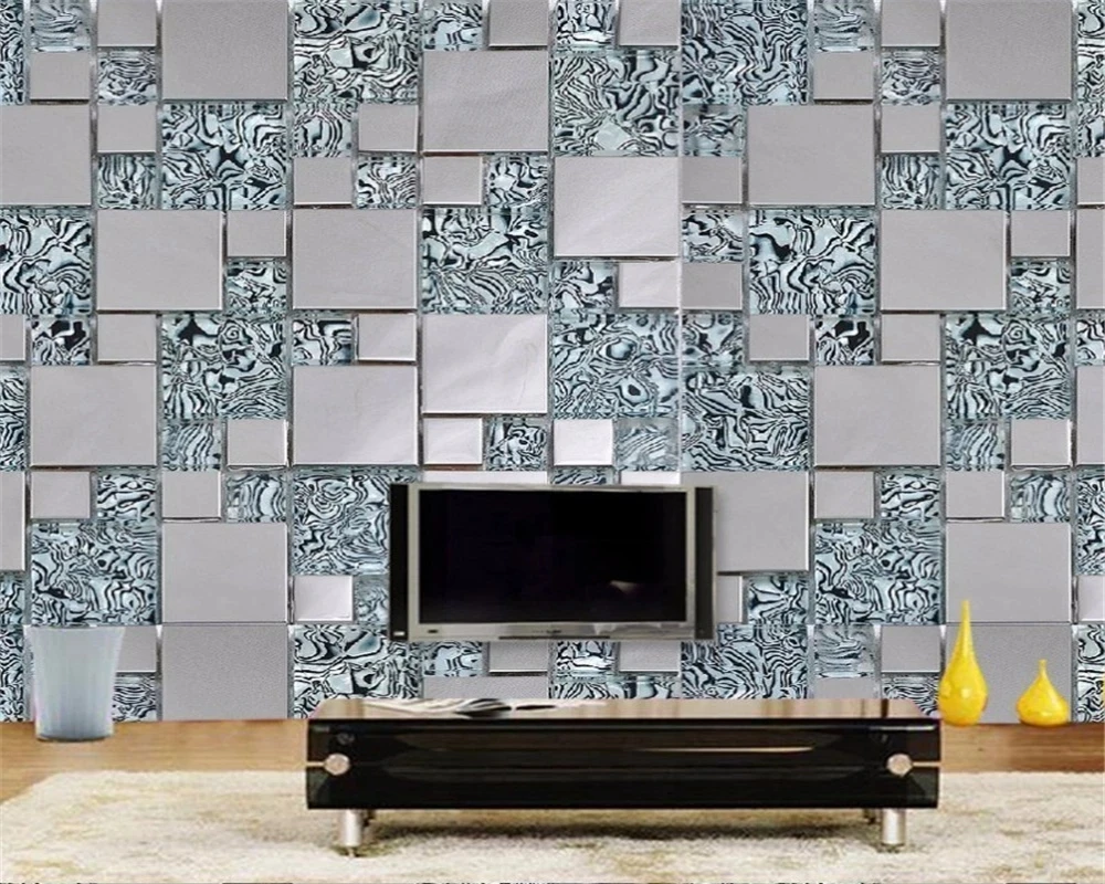 Customized Photo wallpaper 3D mosaic cubes fabric mural geometry Living room TV background wall bedroom restaurant self adhesive