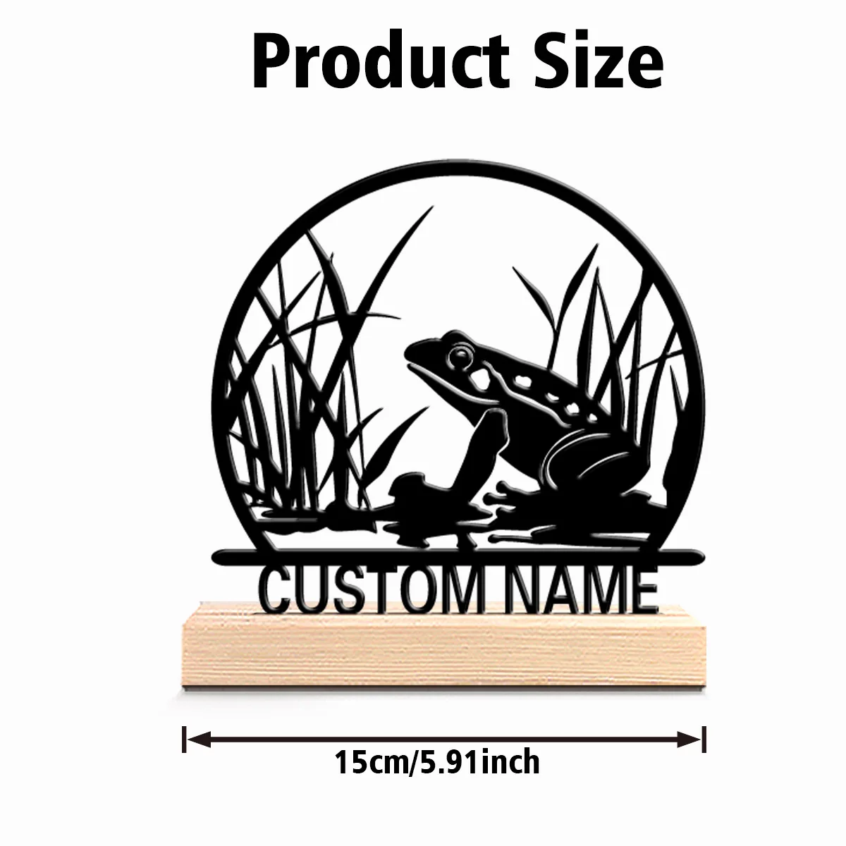 1pc New Design Personalized Custom frog Metal Statues Wooden Base Lighting for Office Workshop Modern Rustic Steampunk Themes