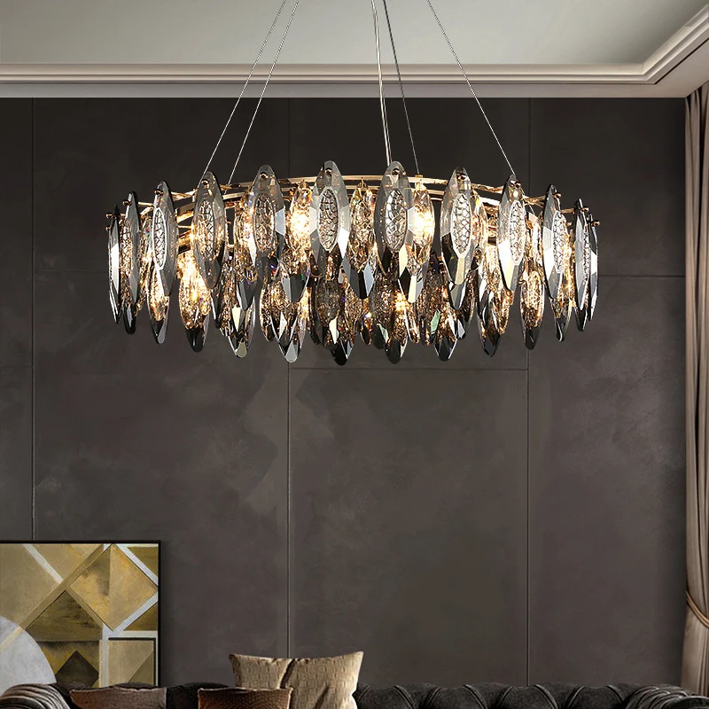 

Distinctive Black Crystal Chandelier Unique Personality Fashion Pendant Light Living Packing Room Dining Room Ceiling Light