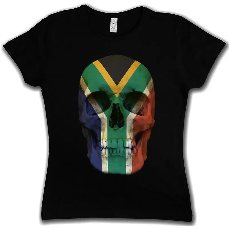 

КЛАССИЧЕСКАЯ ФУТБОЛКА ЮЖНОГО АФРИКИ ЧЕРЕПА ЖЕНЩИНА ДЕВУШКА Байкер MC Banner