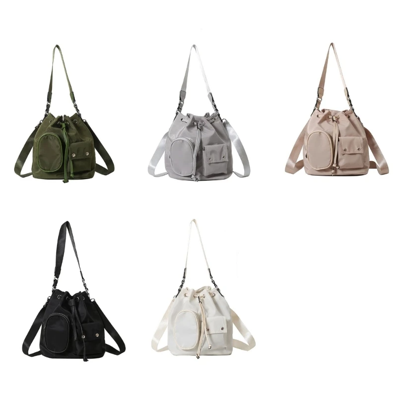 

Korean Styles Crossbody Bag for Women Casual Bucket Bag Drawstring Shoulder Bag