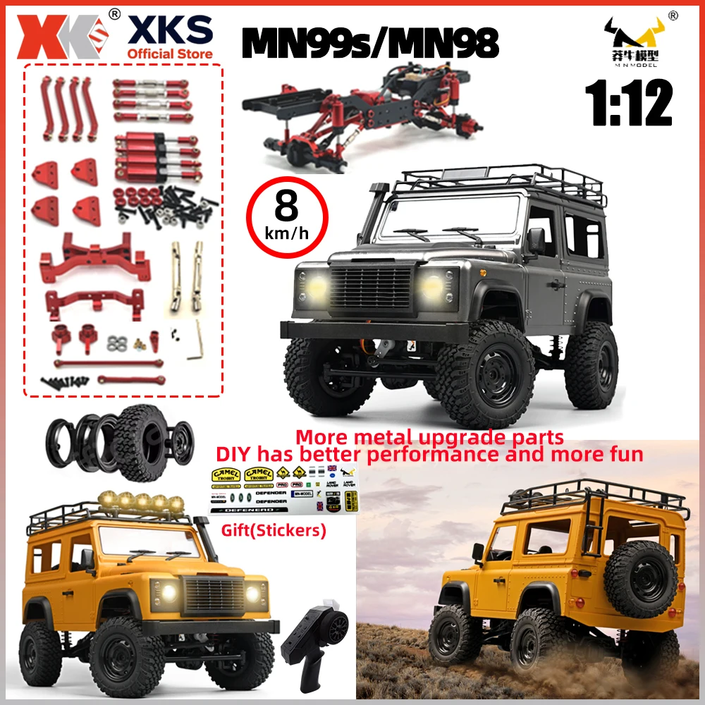 XKS Mangniu 1/12 Scale 4WD RC Rock Crawler Defender 2.4G Remote Control Car MN99S MN98 RTR Version Kids & Adults Toy Truck