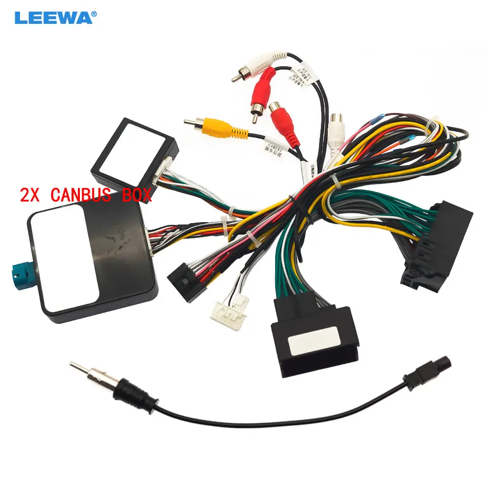 

LEEWA Car 16pin Power Cord Wiring Harness Adapter With Canbus Box For BMW X5 2007-2012 Installation Head Unit #CA3777