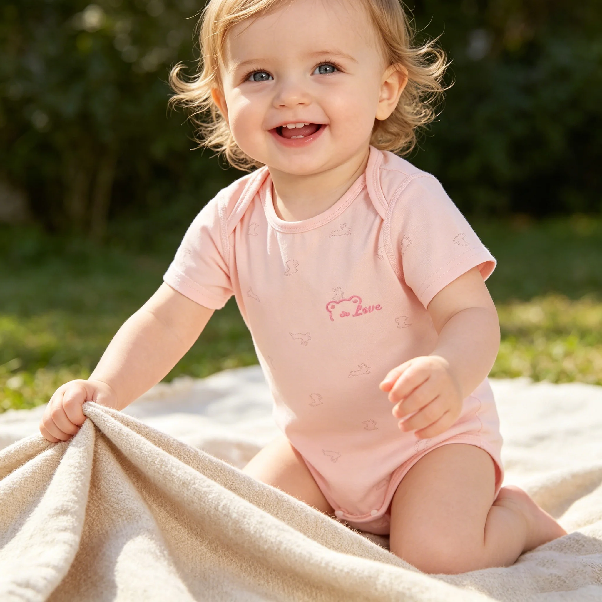 

Summer Newborn Baby Girl&boy Soft Romper Classical Solid Short Sleeve Breathable Short Sleeve Jackquard Outerwear Outfit Clothe