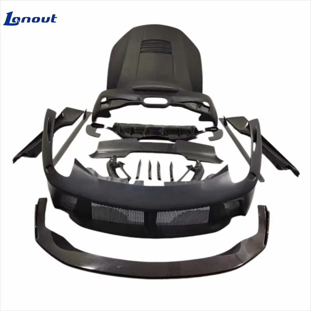 Front Bumper and Rear Bumper Side Skirt Large Surround Kit Suitable for for ferrari 458 Modified PD Style Carbon Fiber Body Kit