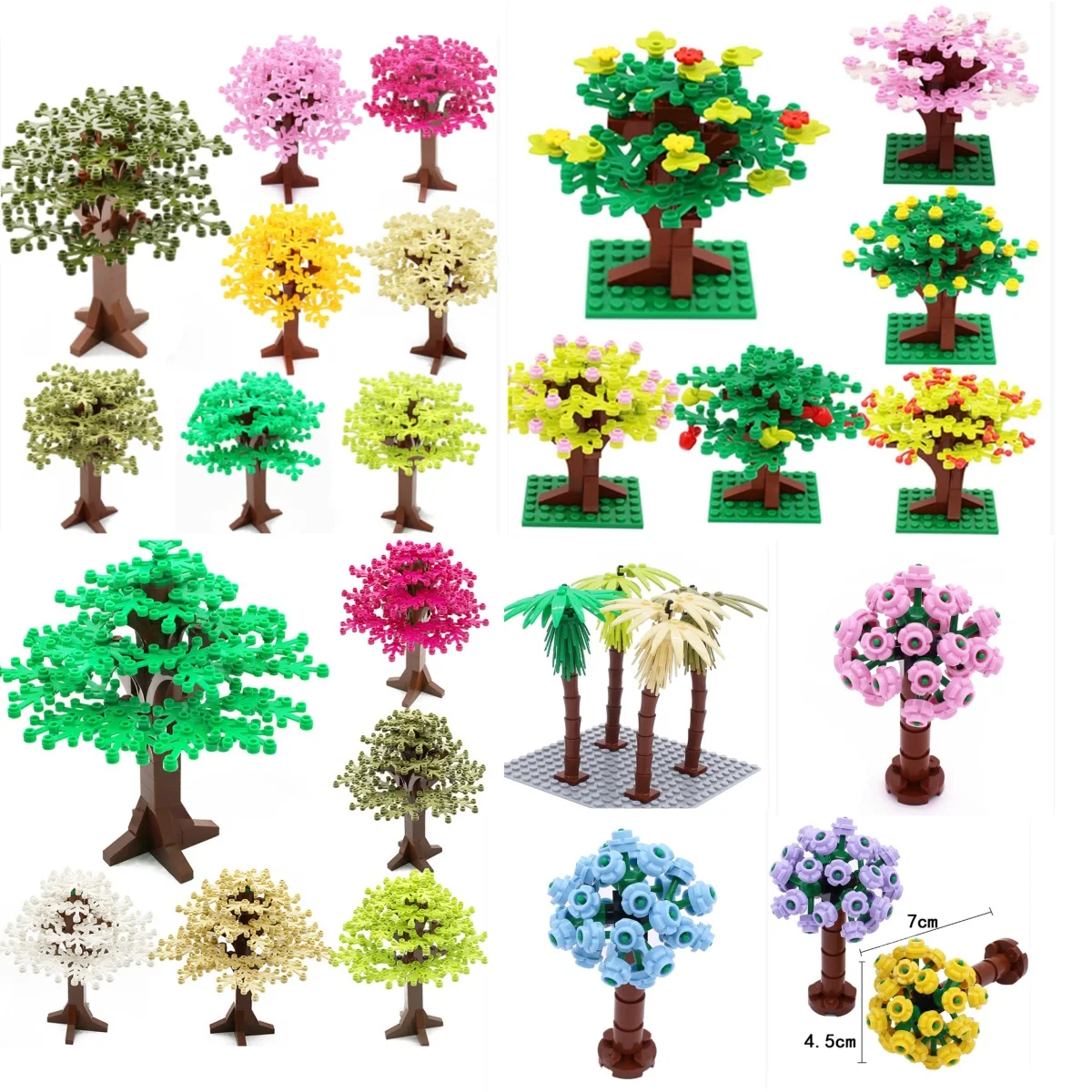 Bloques de edificios, juegos de flores y árboles, ciudad, planta, jardín, bosque bonsái, ciudad Natural, vista a la calle, parque, jungla, modelo MOC, juguetes para niños